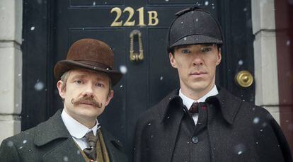 Martin Freeman i Benedict Cumberbatch, protagonistes de la sèrie sobre Sherlock Holmes.