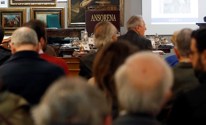 Subasta en la Galería Ansorena de Madrid.