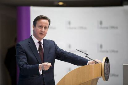 El primer ministro británico David Cameron, este jueves en Londres.
