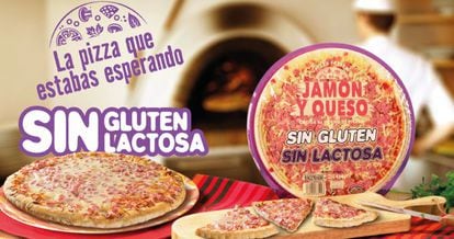 La pizza de jamón y queso sin gluten ni lactosa de Mercadona.