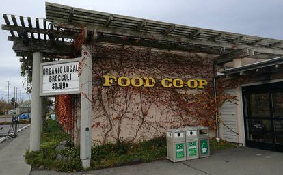 La fachada de una cooperativa en Port Townsend (Washington).