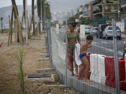 Obras del paseo marítimo de Castelldefels.