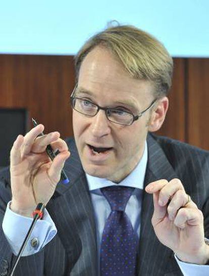 El presidente del Bundesbank, Jens Weidmann, da una rueda de prensa para presentar los resultados anuales de la entidad en Fráncfort (Alemania). EFE/Archivo