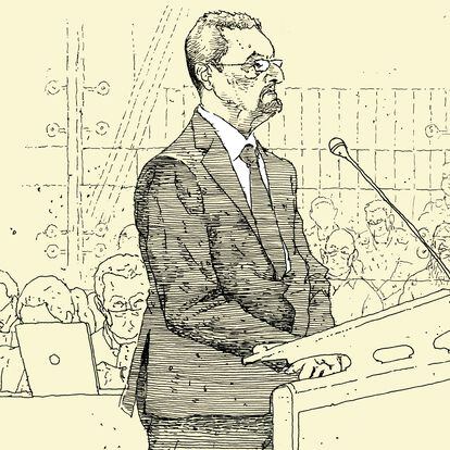 Bernardo Bajolet, visto por el ilustrador  Sergio Aquindo (Le Monde).