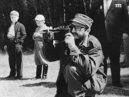 Fidel Castro en 1963 en su primera visita a la URSS