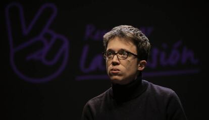 Iñigo Errejón, aquest diumenge, en un acte a Barcelona.