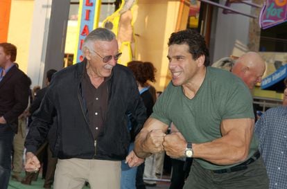 Stan Lee y Lou Ferrigno, durante el estreno de la película 'El increíble Hulk' en 2008. 