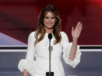Melania Trumpdurante su discurso en la convención republicana