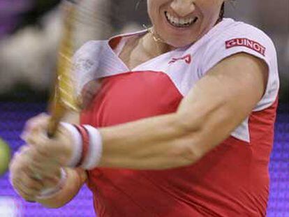 La rusa Kuznetsova, ayer en el partido que ganó a Dementieva.