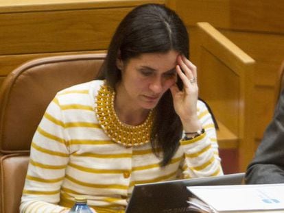 Paula Prado en su esca&ntilde;o en el Parlamento 