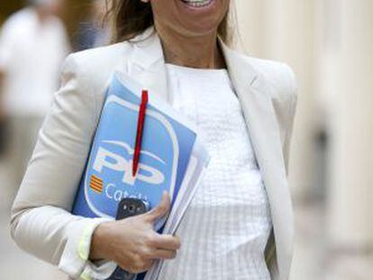 Alicia Sánchez Camacho asiste a la comparecencia del ministro de Hacienda, en el Senado.