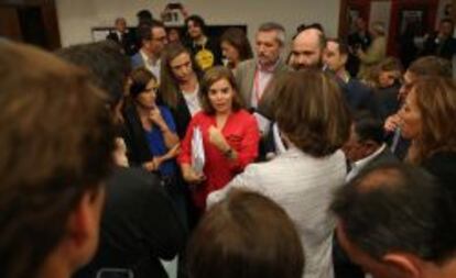 Rueda de prensa posterior al Consejo de Ministros, con la intervención de Soraya Sáenz de Santamaría, vicepresidenta, ministra de la Presidencia y portavoz del Gobierno.