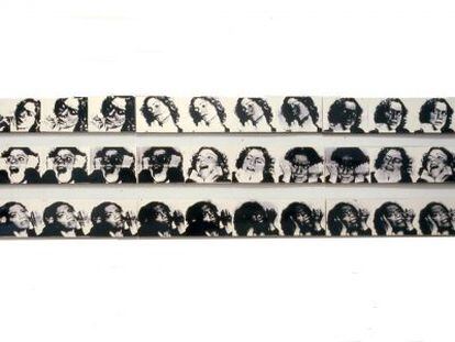 Serie de fotos de Marisa González a mujeres artistas sobre el tema de la violencia y represión que sufre la mujer en las dictaduras, expuestas en Washington en 1975. 