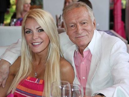 Hugh Hefner y su esposa Crystal Harris.