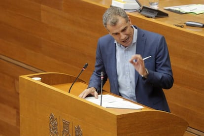 Toni Cantó, el jueves, en las Cortes valencianas.