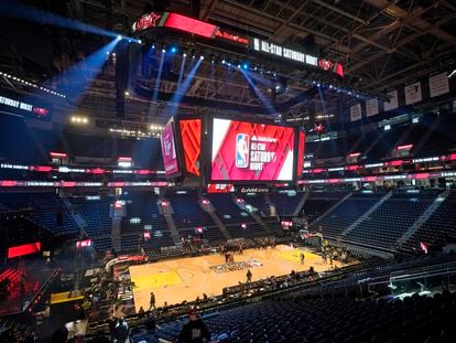 Interior del estadio Vivint Arena en Salt Lake City, donde se juega el All Star de la NBA del viernes 17 al domingo 19 de febrero.