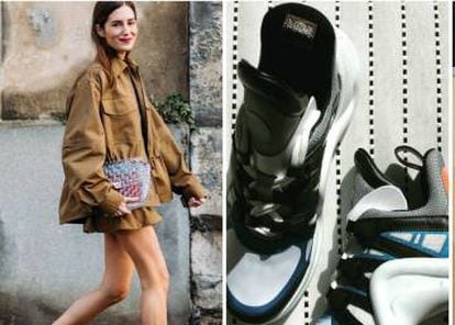 De izquierda a derecha Gala González, las nuevas zapatillas de Louis Vuitton y Millie Boby Brown.