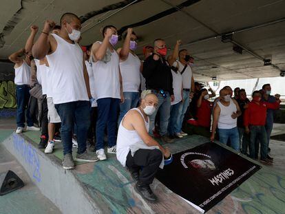 Grupo de autodefensa electoral los Mastines, presentado por Redes Sociales Progresistas este martes.