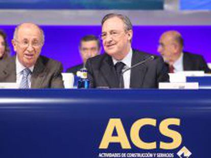 Florentino P&eacute;rez, presidente de ACS, durante la &uacute;ltima junta general de accionistas