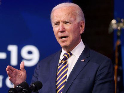 El presidente electo, Joe Biden,  en Wilmington, Delaware, este miércoles.