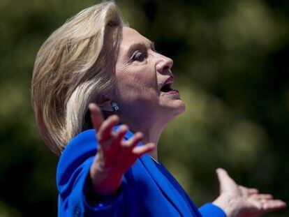 Hillary Clinton, durante la presentación de su campaña.