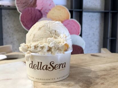 Helado de lías de vino blanco fermentado en barrica
