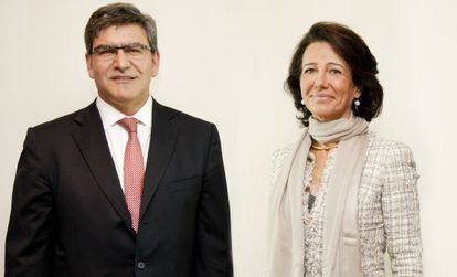 Jos&eacute; Antonio &Aacute;lvarez, consejero delegado de Santander, con la presidenta Ana Bot&iacute;n