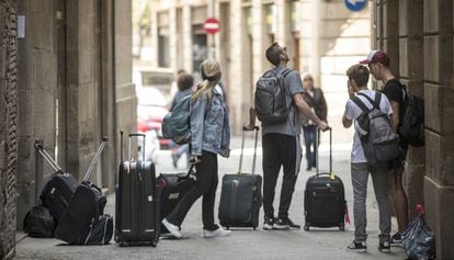 Turistas en Barcelona.