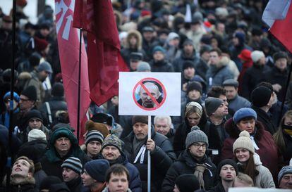 Manifestación anti-Putin en la plaza Pushkinskaya.