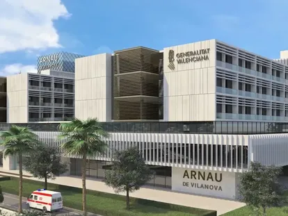 Figuración del nuevo hospital Arnau de Vilanova, presentado este jueves por Ximo Puig.