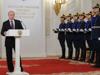 El presidente ruso, Vladimir Putin, durante un discurso en el Kremlin.