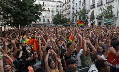 Pregón de las fiestas del Orgullo Gay en Madrid, el pasado miércoles.