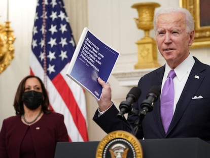 Joe Biden y Kamala Harris, este jueves en la Casa Blanca.