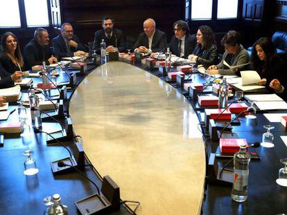 Reunión de la Mesa del Parlament, este martes.