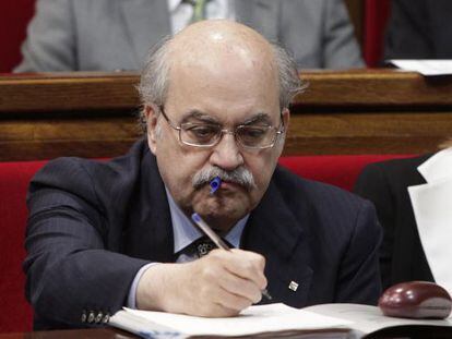 Andreu Mas-Colell, consejero de Economia de la Generalitat, en el Parlament,