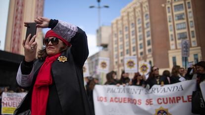 Letrados de Justicia, en una manifestación en marzo en Madrid.