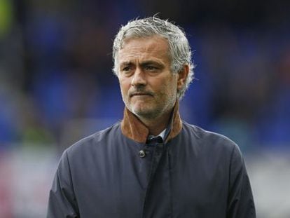 Mourinho en el partido frente al Everton. 