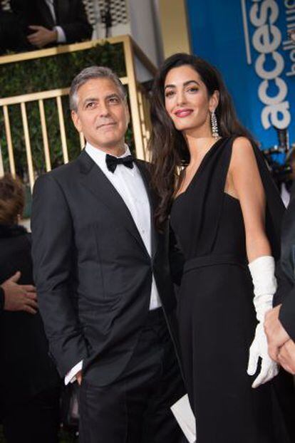 George Clooney y Amal, en los Globos de Oro.