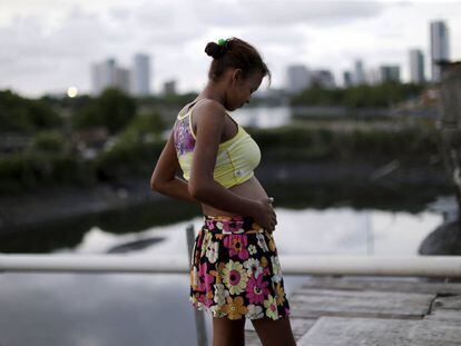 Una mujer embarazada en Recife, Brasil