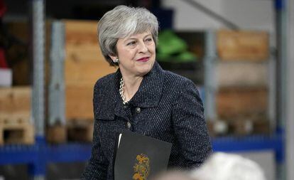 La primera ministra de Reino Unido, Theresa May, este viernes en Grimsby.