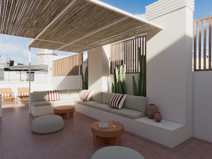 Terraza del hotel Bypillow Casa Gades en Cádiz. CEDIDA POR LA EMPRESA
