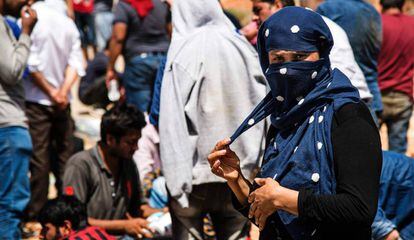 Refugiados en un campo instalado al sur de Creta el 31 de mayo.