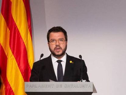 El vicepresidente en funciones de presidente de la Generalitat, Pere Aragonès.