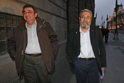 Los dirigentes de UGT, Toni Ferrer (izquierda), y C&aacute;ndido M&eacute;ndez. 