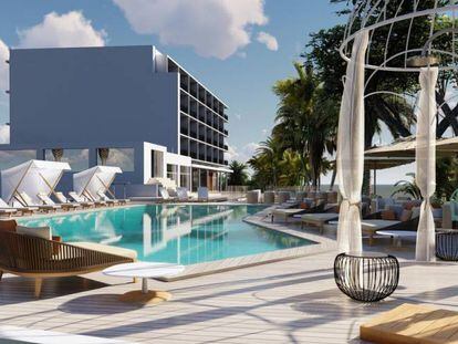 Vista del hotel Riomar, en Ibiza, cuya reforma se inaugurará en el segundo trimestre.