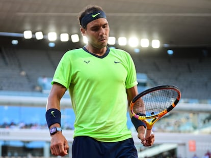 Nadal, durante la semifinal contra Djokovic en Roland Garros.