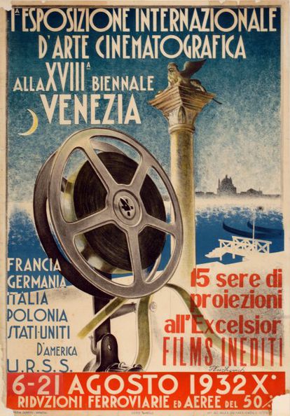 Cartel de la primera edición del festival de cine de Venecia.