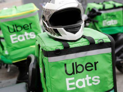 Mochilas para reparto de órdenes de Uber Eats