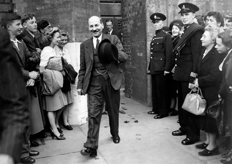 El líder de los laboristas británicos, Clement Attlee, en 1945 en Londres.