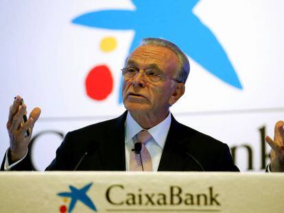 Isidro Fain&eacute;, presidente de CaixaBank en la presentaci&oacute;n de resultados de 2015.